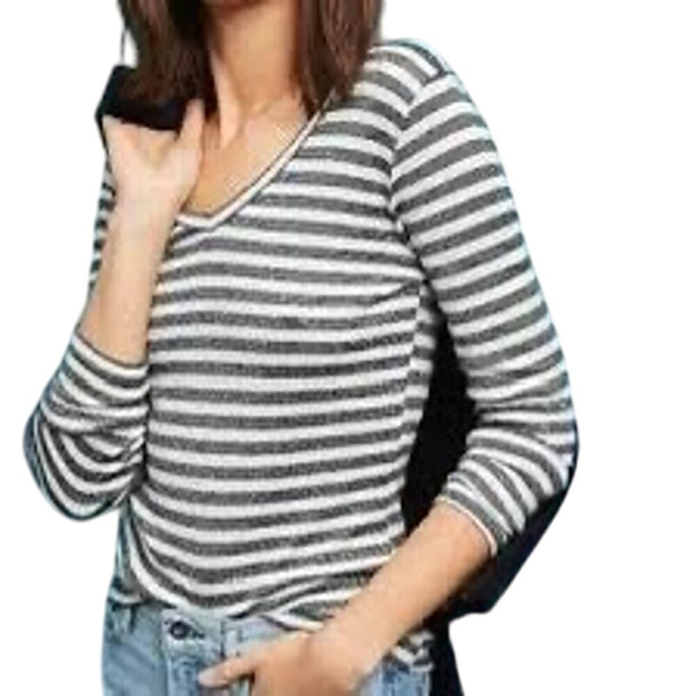 Michael Stars for Anthropologie Shine Long Sleeve Striped Tee Women’s Size M/L